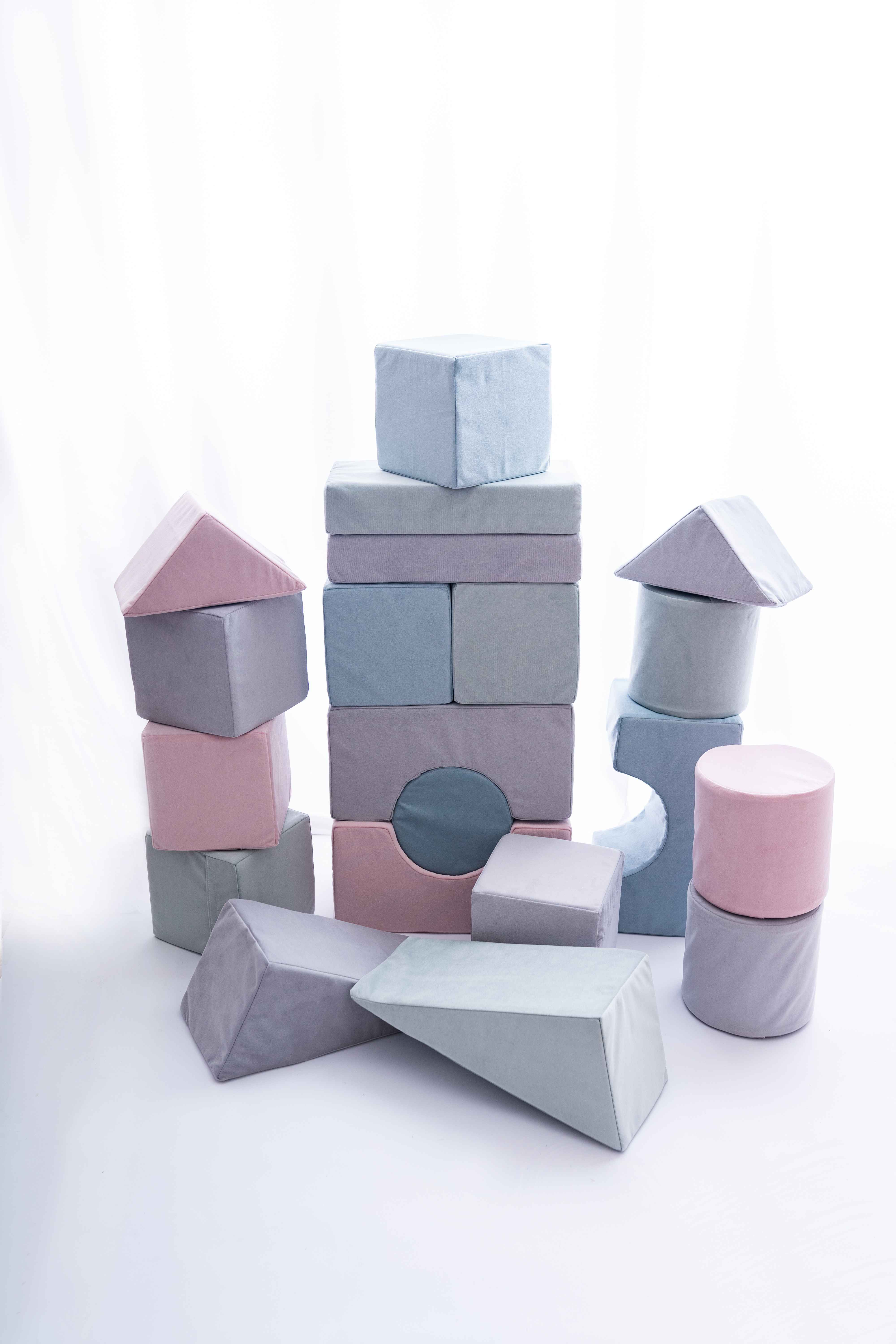 Molitanová stavebnice Moliplay Velvet Pastels 20 dílů velikost L