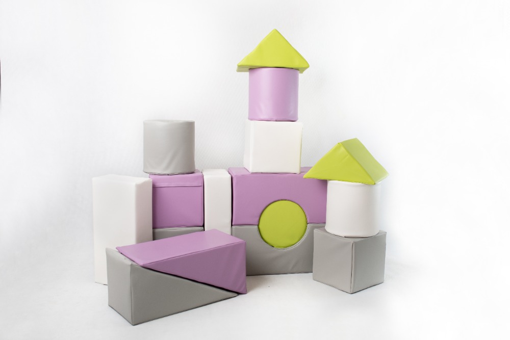 Molitanová stavebnice Moliplay Pastels 16 dílů koženka velikost L